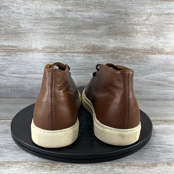 Brooks Brothers Men’s Pebbled Textured Brown Leather Chukka Boots Size 8 - Picture 4 of 9